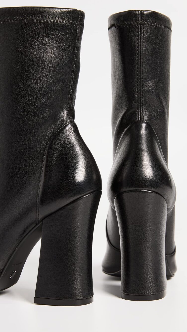 STUART WEITZMAN WOMEN'S CURVEBLOCK 100MM BOOTIES, BLACK, 9.5 MEDIUM US - Picture 4 of 5